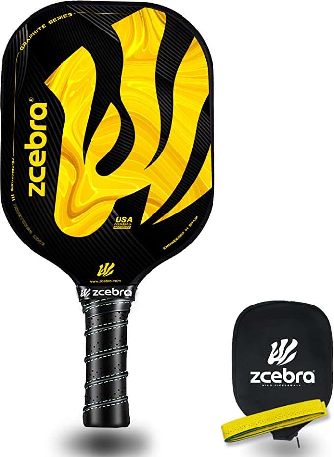 ZCEBRA Pala de Pickleball de Grafito con grip gratis y funda