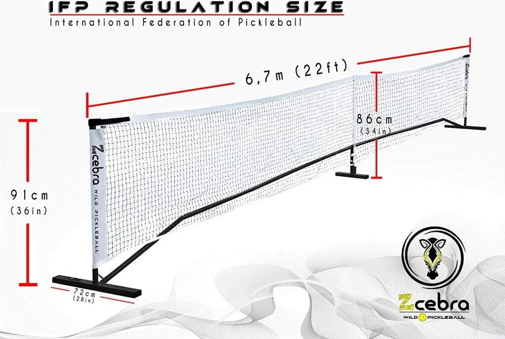 red de pickleball portátil zcebra