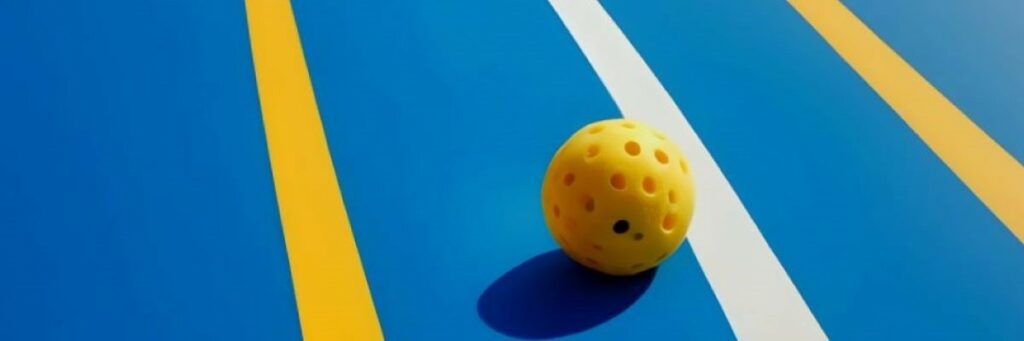 cancha de pickleball con bola 1